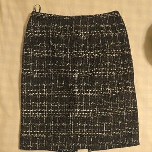 Elegant Black and White Tweed Skirt
